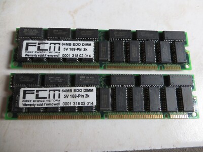 128 MB 2x  64MB FCM  EDO DIMM Arbeitsspeicher 5V 168Pin 2K