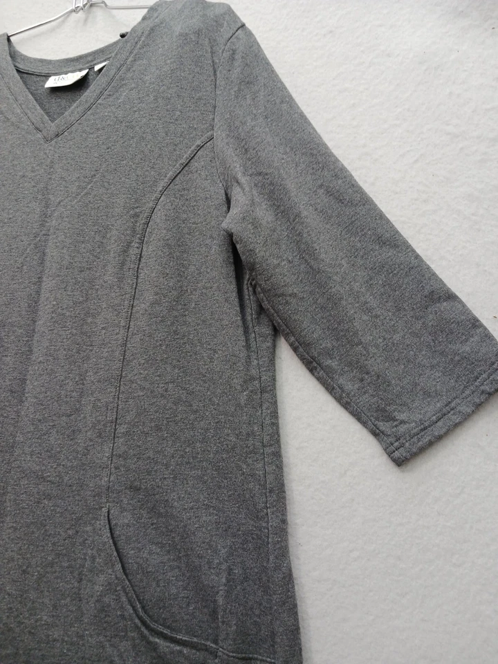 Vestido D&co Active Shift L Gris Carbón Bolsillos Manga 3/4 Mezcla Algodón Foto 2 de 4