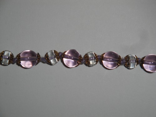 Collana antica vintage con grandi ovali in vetro rosa di MURANO originale 100% - Foto 5 di 11