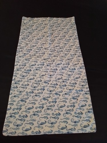 Pottery Barn King Size Pillowcase Blue White Seahorse Percale 400-Thread-Count - Picture 2 of 12