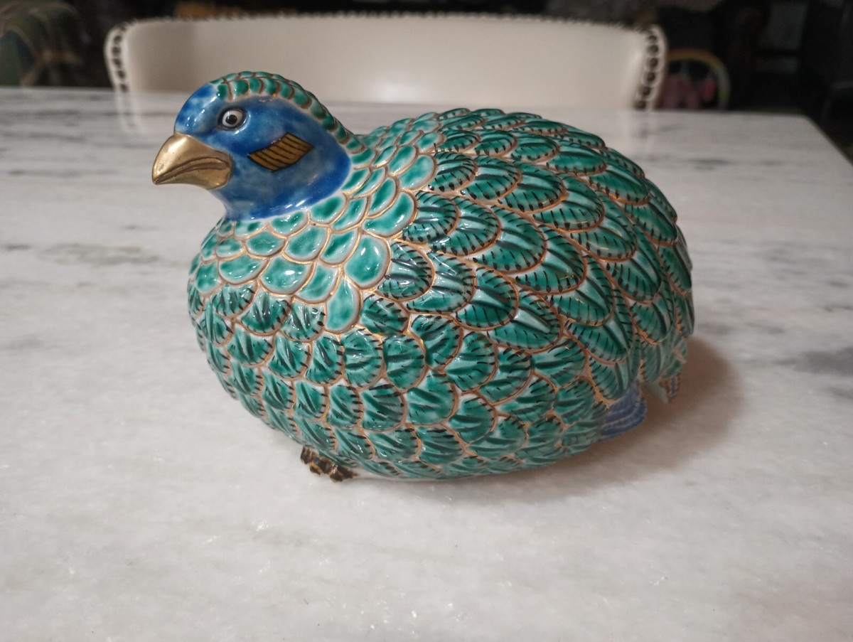 Japanese Porcelain Painted Quail Figure | eBay