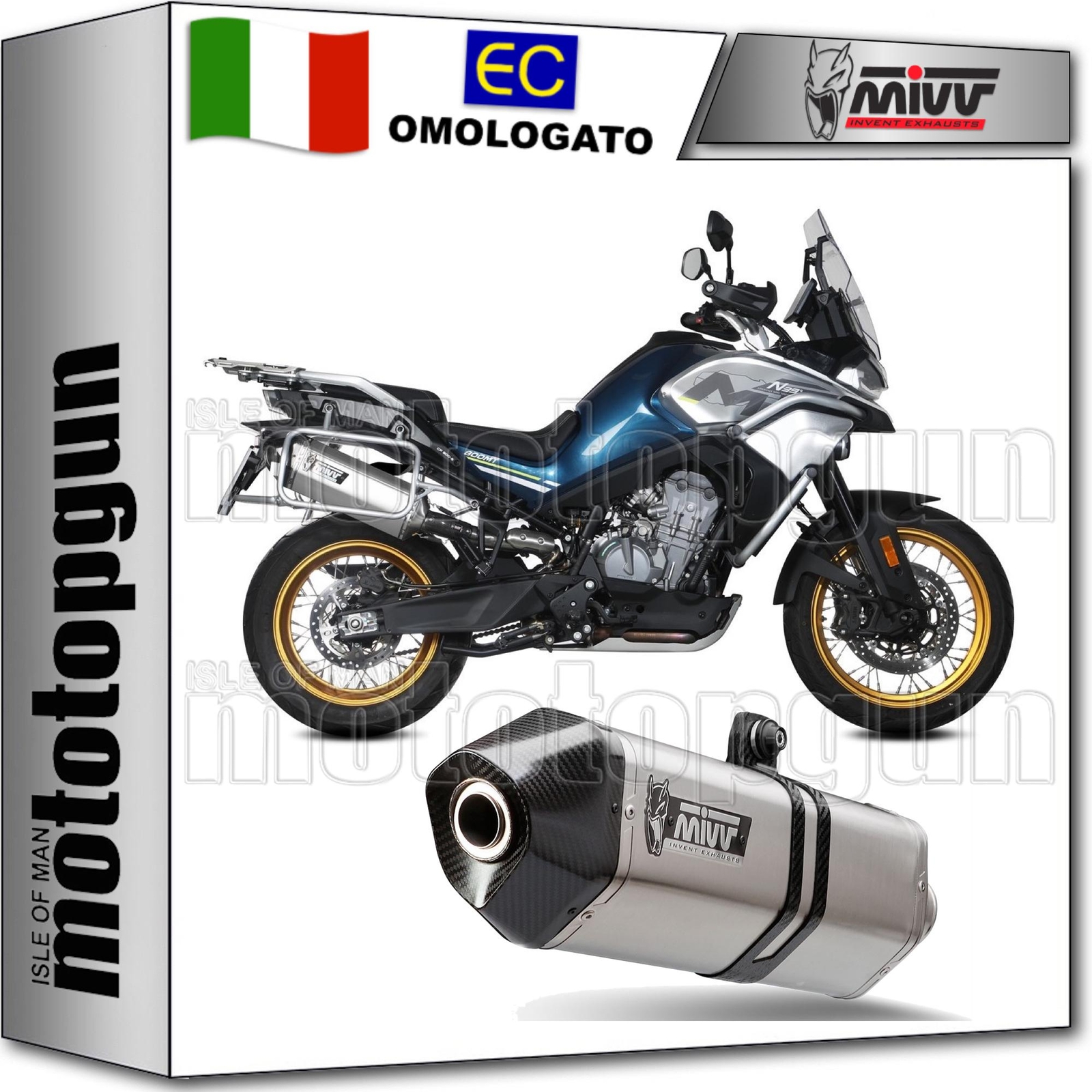 MIVV SCARICO OMOLOGATO CATALIZZATO SPEED EDGE INOX C CF MOTO 800MT 2022 22