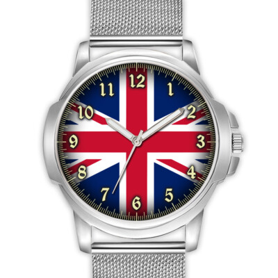 UNION JACK UK VEREINIGTES KÖNIGREICH FLAGGE HERREN UHR ARMBAND GEBURTSTAG BESTES GESCHENK