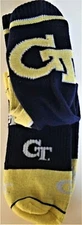 GEORGIA TECH YELLOW JACKETS MIDLENGTH CREW SOCKS W/ GT LOGOS (SHOE SIZES 5-10.5)