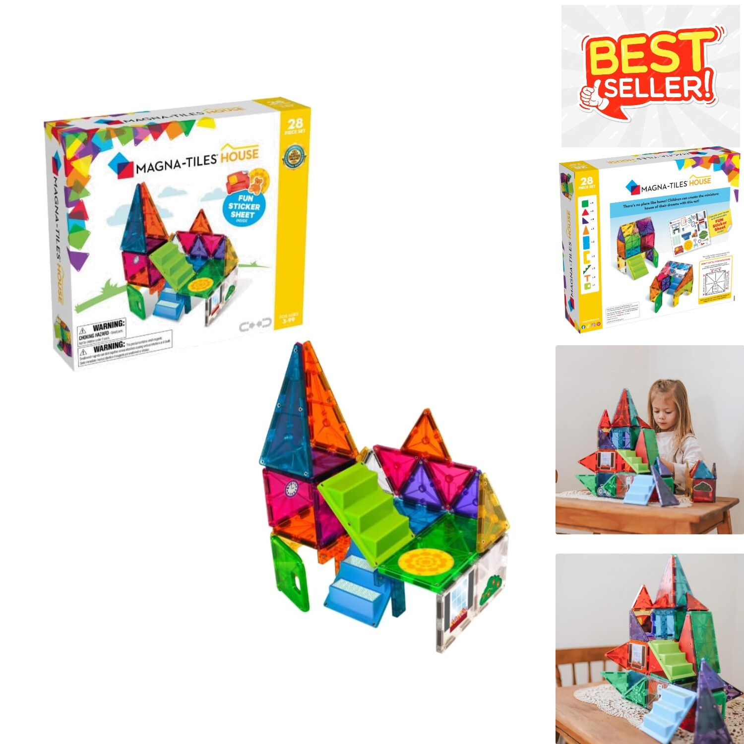 STEAM Certified 28-Piece Magnetic Building Set - Safe, Creative Play for Ages 3+-image