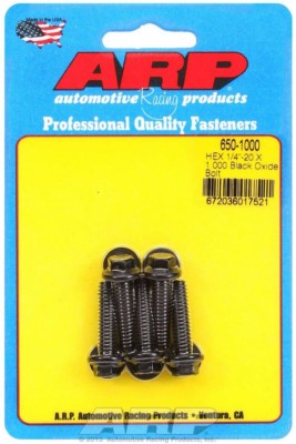 ARP 650 1000 1/4 '' 20 X 1.000 Sechskant Schwarz Oxide Schrauben (5/16 ''