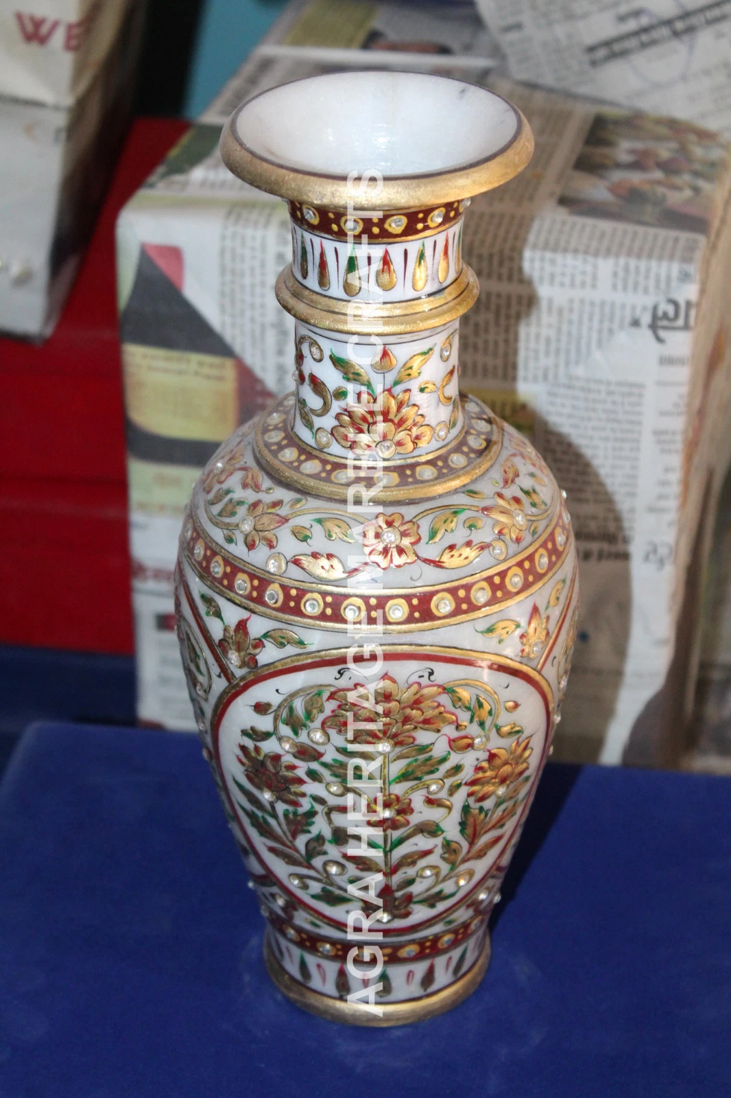 14" Online Marble Flower Vase India Hand Painted Multi Design Gift Decor H5733
Opens in a new window
