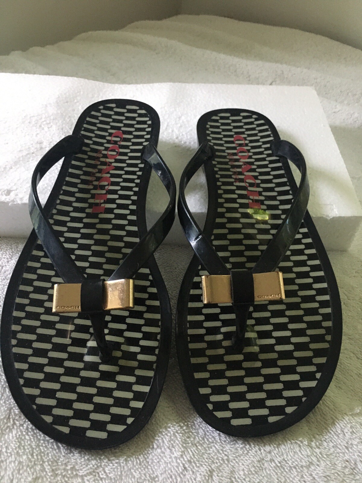 coach landon jelly flip flops