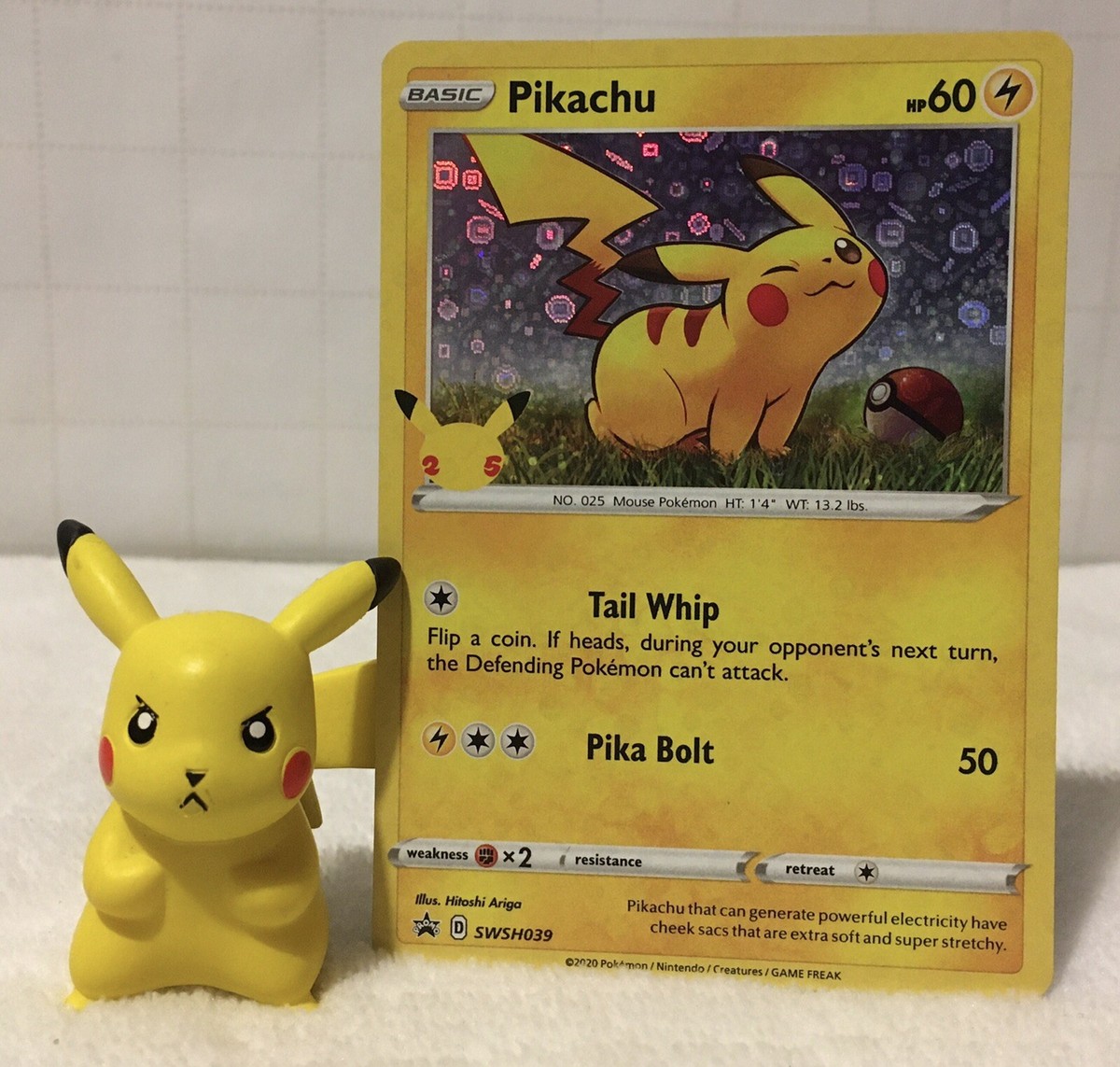 ピカ ヤドン・ピカチュウ Pokemon Angry Pikachu 2” Figure TCG Tomy Nintendo Promo Card