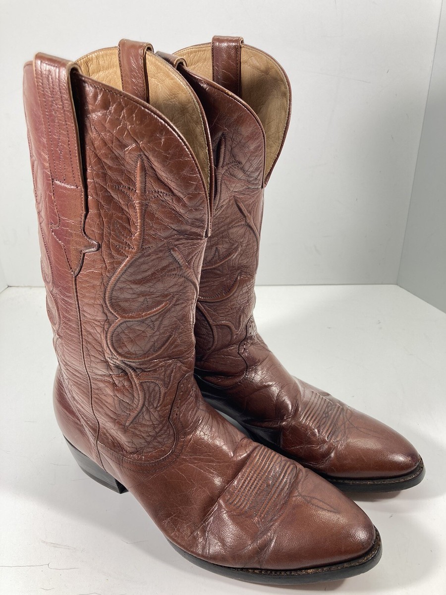 Chris Romero Boots Men Sz 9 D Brown Leather Pointed Toe New Heels