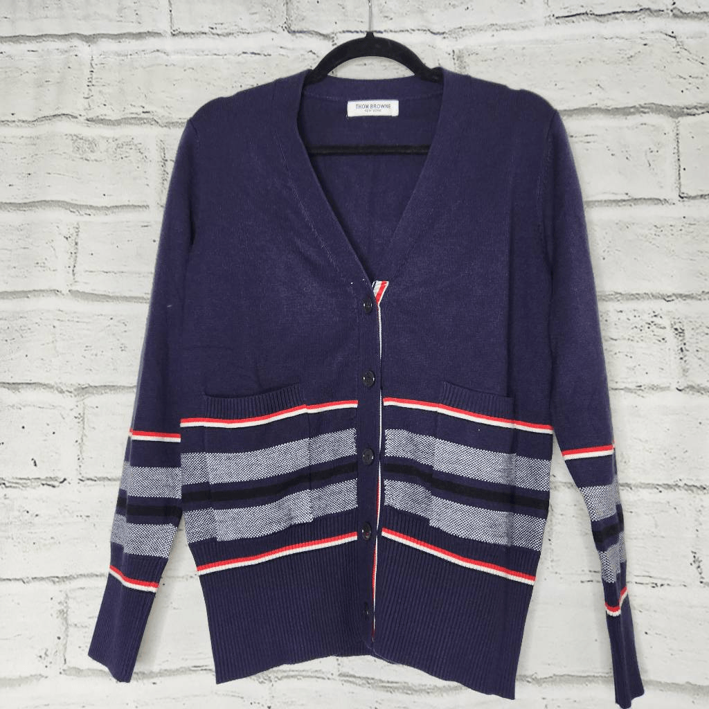 Thom Browne New York Wool Mohair Blend Striped Jacquard Thom Browne New York Wool Mohair Blend Striped Jacquard