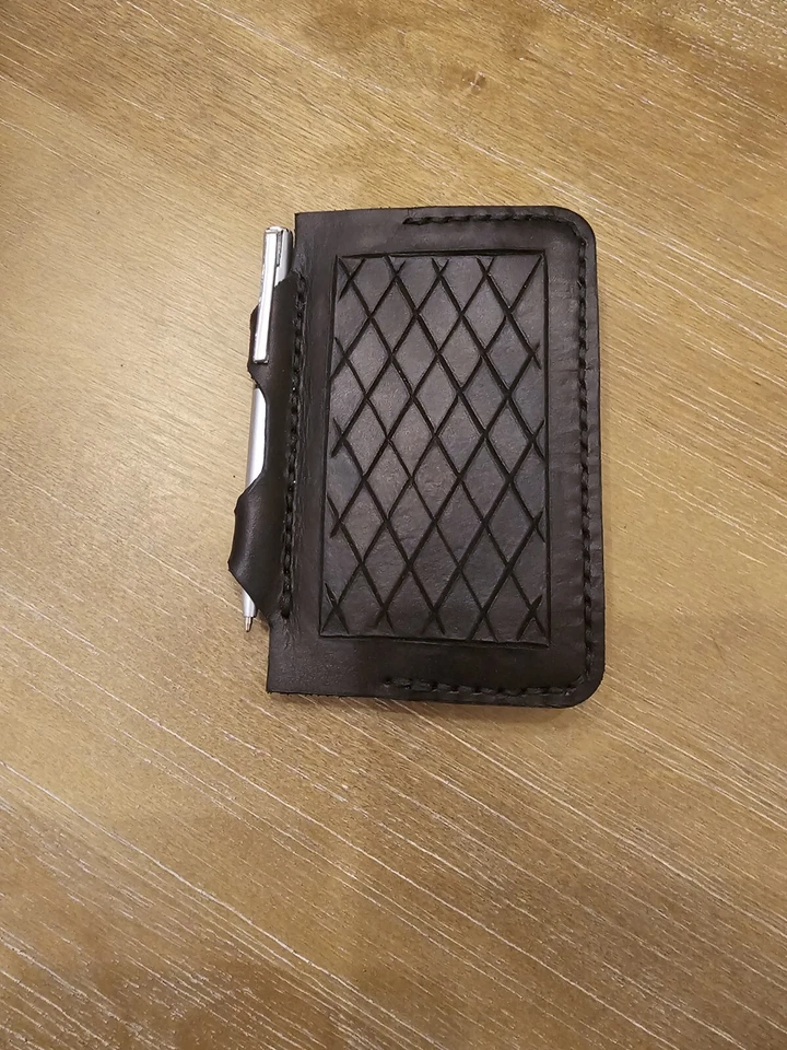  Handcrafted Leather Notepad Cover – Fits Moleskine Volant XS 2.5"x4" BLACK NEW - Image 2 of 4