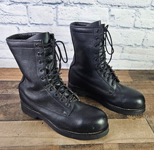 Addison Shoe Co. Steel Toe Military Combat Black 9 W Boot Vibram Soles USA Made