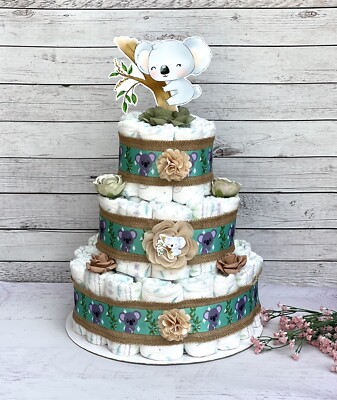 Tier Koala Diaper Cake Baby Shower Boy