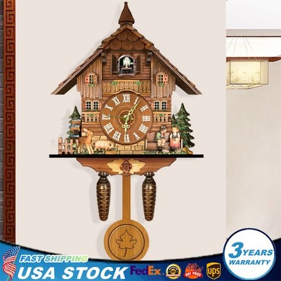 Vintage Cuckoo Wall Clock - Elegant Black Forest Design with Singing Feature