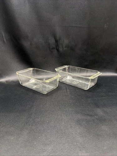 Pyrex Loaf Pan Baking Dish #215 B Clear 9x5x3 Vintage USA 1.5 qt 2 Pack