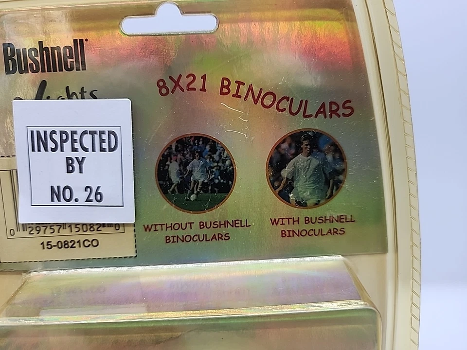 Bushnell X Sights Pocket Small 4x3" Thumb Focus Mini Binoculars Orange 8x21 Bag - Image 4 of 4