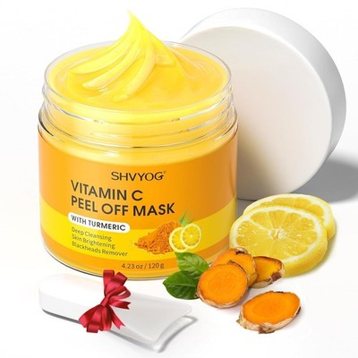 SHVYOG Vitamin C Peel Off Face Mask | Turmeric Blackhead Remover Deep Cleansing