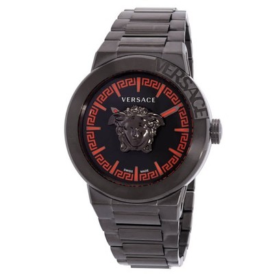 Versace Medusa Infinite Quartz Gunmetal Dial Men's Watch VE7E00723