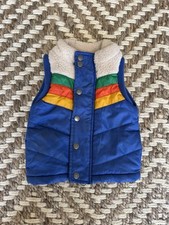 Cat Jack Kids Sz. 12 Mo. Blue Rainbow Puffer Vest. Cute, Exc. Condition