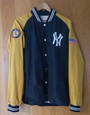 New York Yankees Varsity Giacca Uomo Blu Cappotto Baseball Taglia XL