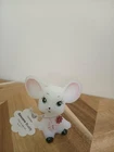 Fenton White Satin Boutonniere Buddy Mouse with Vest Artist Signed Figurine OCT