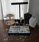 Vintage Rhinestone Silver/Gold Tone Mixed Costume Jewelry Lot 100 Pcs Rings More