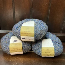 Rowen Scottish Tweed Yarn Pure Wool 369 Yds #008 Gray Lot Of 3 Rolls