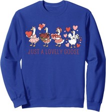 Just A Lovely Goose Cute Silly Goose Valentine's Day Unisex Crewneck Sweatshirt