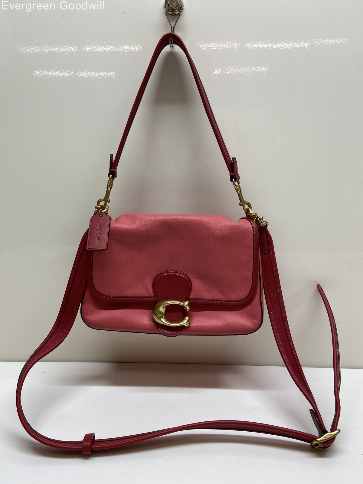 Coach Women's Soft Tabby E2181-C5261 Pink Colorblock Leather Shoulder Bag