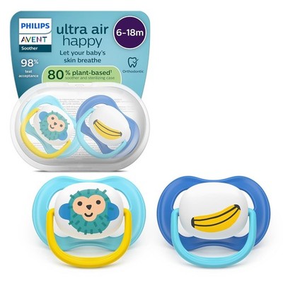 Philips Avent ultra air Schnuller 6 18M BPA frei Steribox 2er Pack SCF080