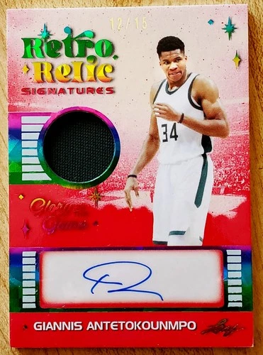 2025 Leaf Glory Of The Game Giannis Antetokounmpo Patch Auto #12/15 Sp Bucks