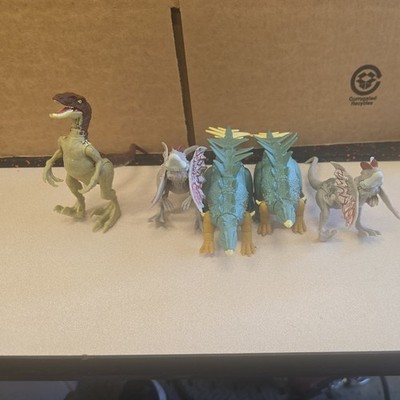 Jurassic World Lot Of 5 Dinosaurs: Chialingosaurus, Dilophosaurus  Velociraptor 