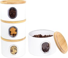 Tea Coffee Sugar Canister Set Stackable Airtight Food Storage Kitchen Jars