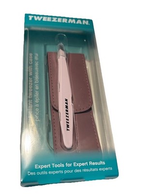 Tweezerman Slant Tweezers with case - Pink