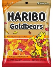 4 oz HARIBO Goldbears Fall Edition Gummi Candy Share Size Lemon+Orange+Raspberry