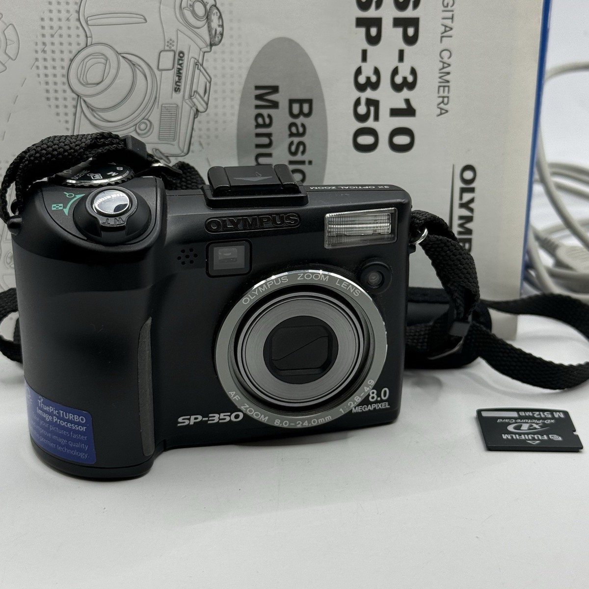 Olympus SP-350 8.0MP Digital Camera 3x Optical Zoom Black Tested