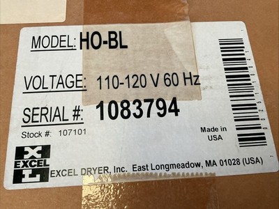 Excel Dryer Inc Model HO-BL Hand Dryer | eBay