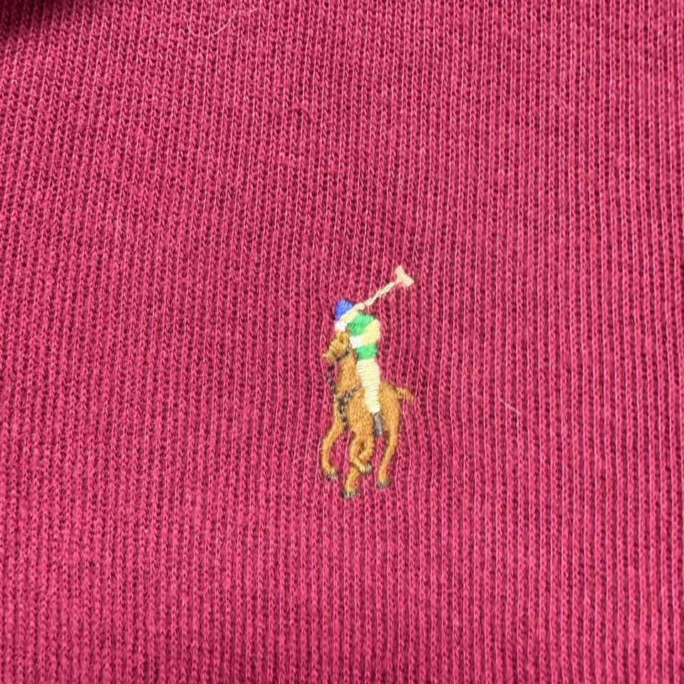 Polo Ralph Lauren Men's Burgundy Quarter Zip Flesh Pony Pullover Shirt Size XLh - Image 3 of 4
