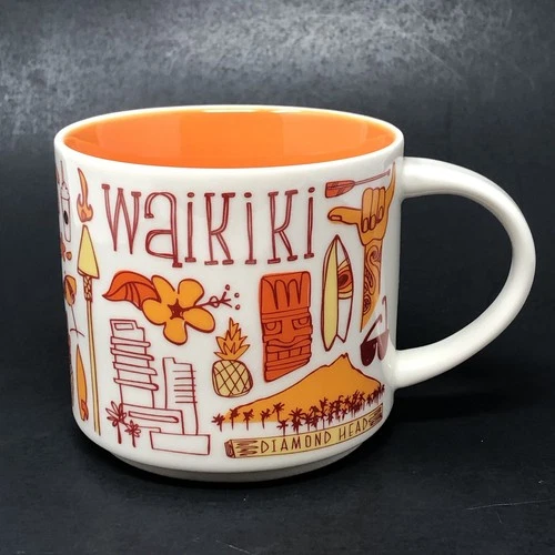 Starbucks Mug Waikiki Been There Series 14 oz Orange