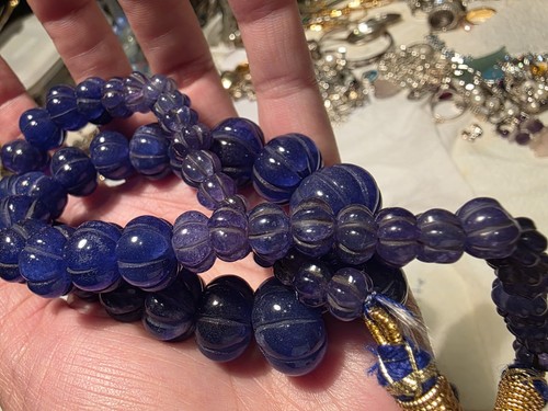 Heavy Blue Gemstones Sapphire? Necklace In Used Condition - Picture 17 of 23