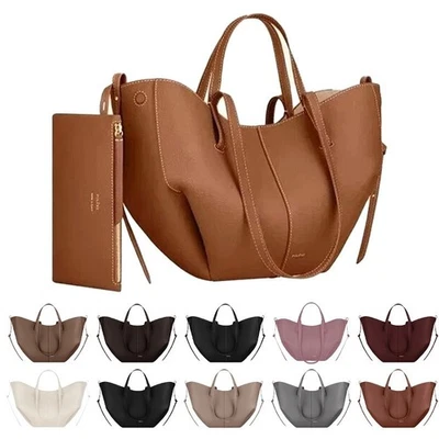 SIEHE DETAILS 2025 Damen Fashion Wings Bag Cowhide Bucket Bag Tote Large Capacity Commuter Bag