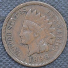 1898  VF, damage to reverse rim,   Indian Head Cent