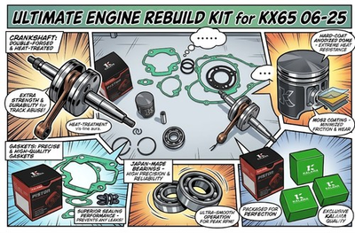 #ad For KAWASAKI ENGINE REBUILD KIT KX65 CRANKSHAFT PISTON GASKETS 06 25 OB1 $293.00