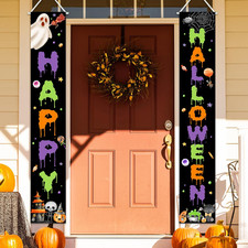 Halloween Door Banner Spooky Ghost Halloween Party Decorations