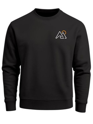 Sweatshirt Herren ohne Kapuze Mountain Logo Frontprint Minimal Outdoor Style
