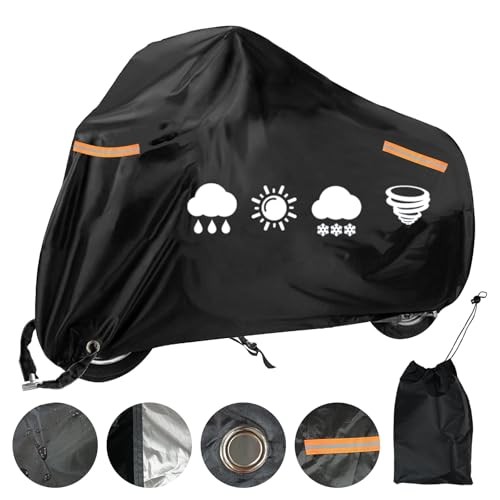 Housse de moto extérieure XXL étanche en tissu Oxford anti-UV avec boucle vent