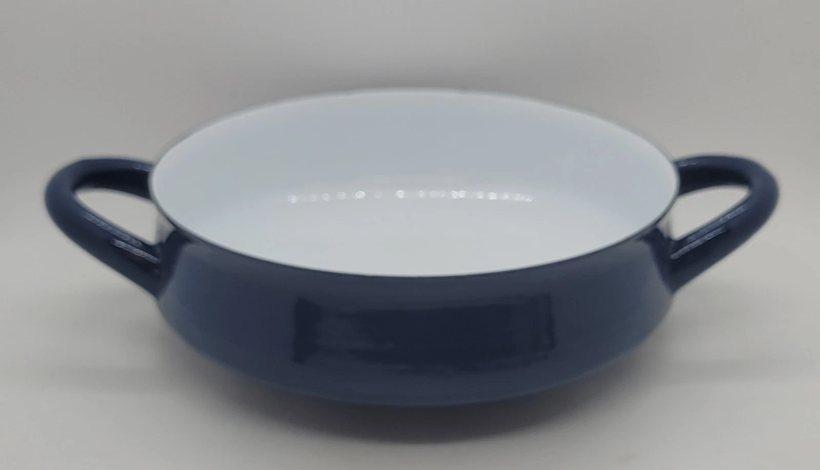 DANSK Kobenstyle COLBALT Blue Enamel Round Baking Pan Dish w/Handles 71/4"