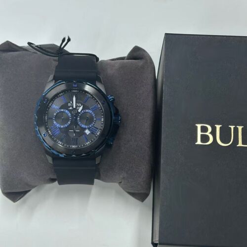 New BULOVA Marine Star Men's Chronograph Quartz Watch Black Dial - 98B308 - 44mm - 第 2/15 張圖片
