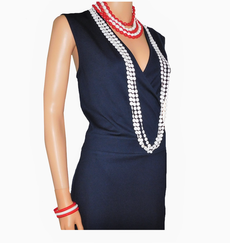 Womens Wrap Around Sleeveless Midi Dress Size XL Navy Blue The Limited - Picture 4 of 5